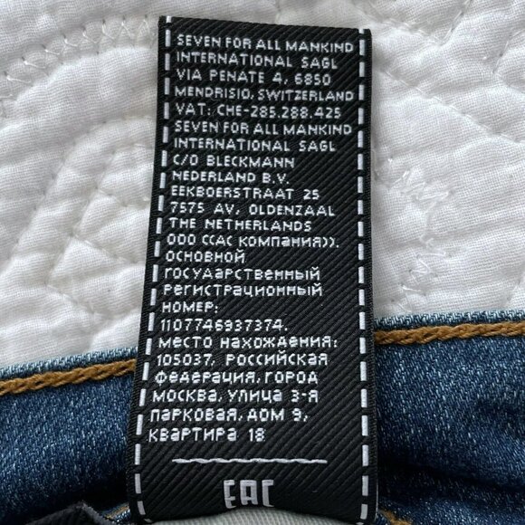 7 For All Mankind Slimmy Slim Straight Medium Wash Denim Jeans  Women’s Sz 30 - Picture 8 of 11